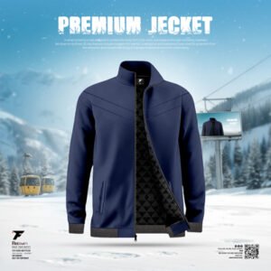 Prime High Neck Jacket (Navy Blue )