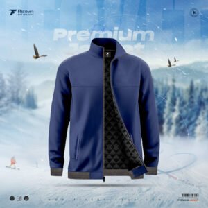 Urban High Neck Jacket (Navy Blue)